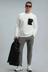 Eldon Erkek Sweatshirt Kırık Beyaz