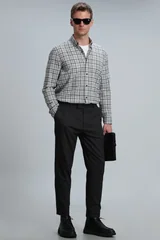 Lamira Erkek Basic Gömlek Comfort Slim Fit Gri