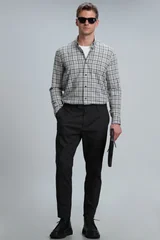 Lamira Erkek Basic Gömlek Comfort Slim Fit Gri