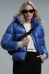 Sun Kaz Tüyü Kadın Mont Saks