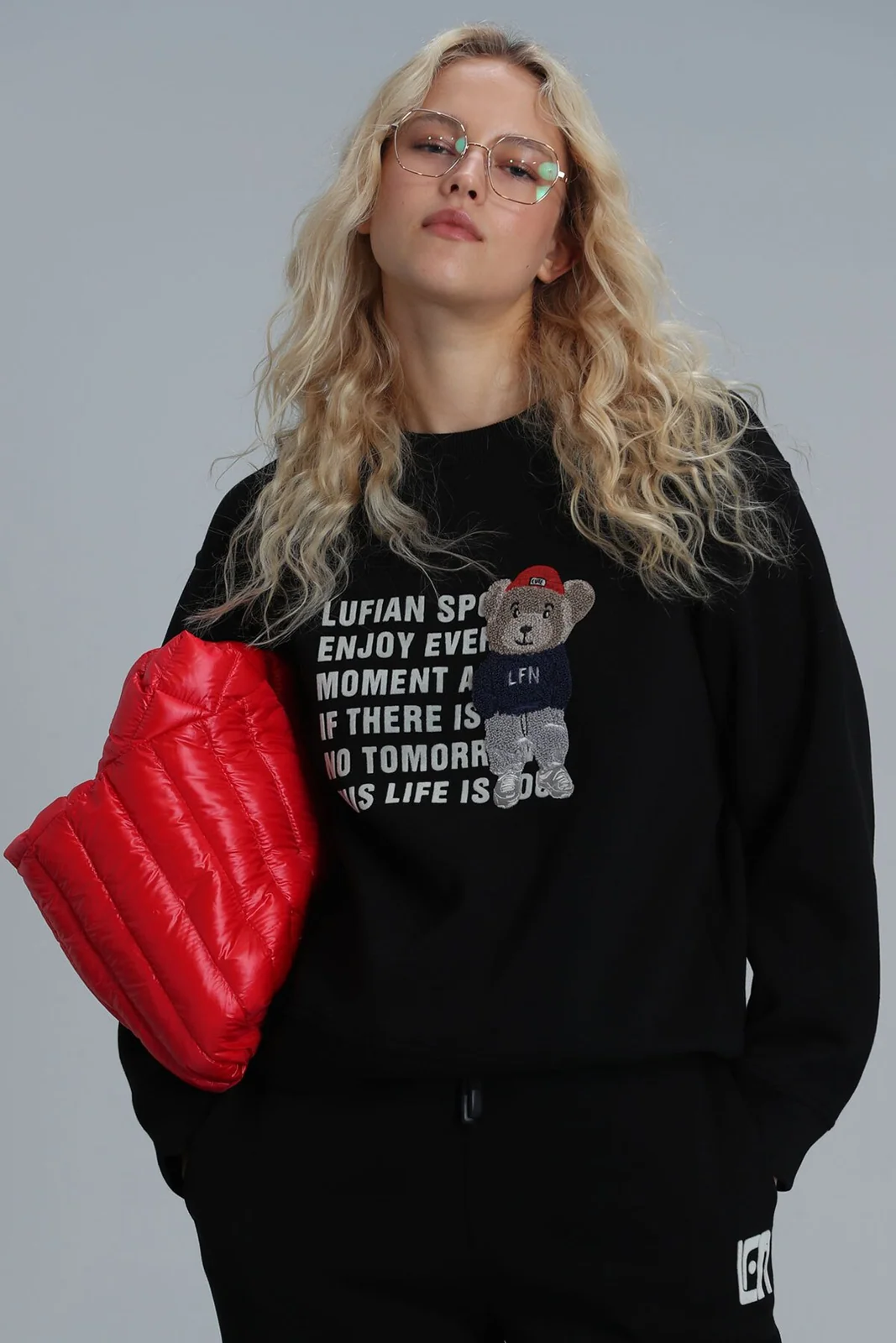 Vera Kadın Örme Sweatshırt Siyah