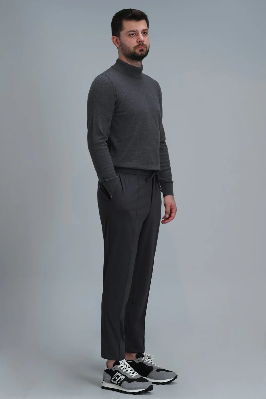 Lumer Spor Erkek Chino Pantolon Slim Fit Antrasit