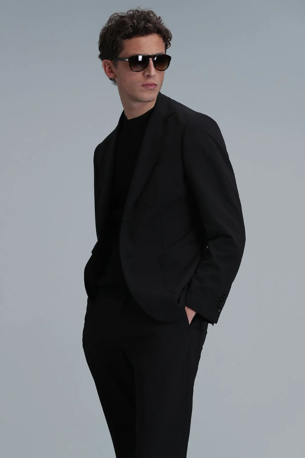 Asel Spor Erkek Blazer Ceket Slim Fit Siyah