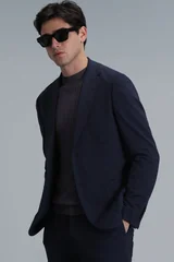 Asel Spor Erkek Blazer Ceket Slim Fit Lacivert