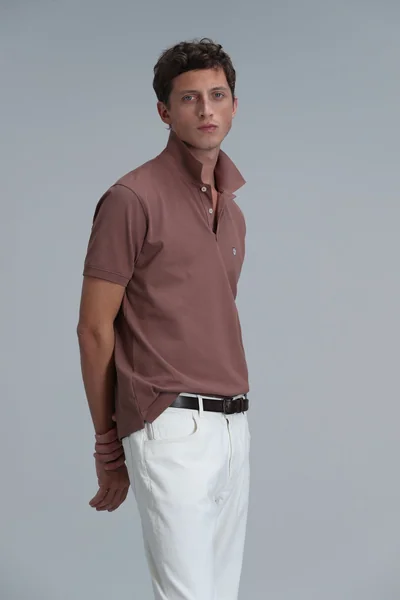 Laon Smart Erkek Polo Tişört Slim Fit Kiremit