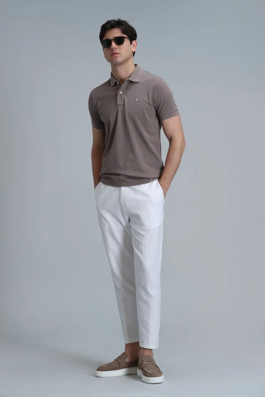 Laon Smart Erkek Polo Tişört Slim Fit Toprak