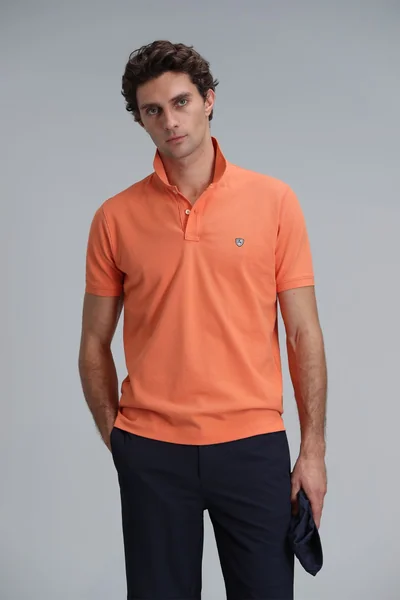Laon Smart Erkek Polo Tişört Slim Fit Koyu Turuncu