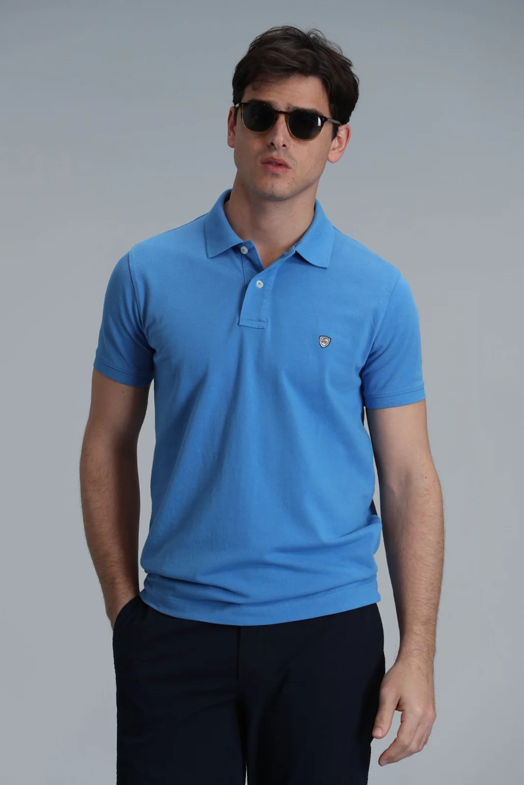 Laon Smart Erkek Polo Tişört Slim Fit Açık Mavi