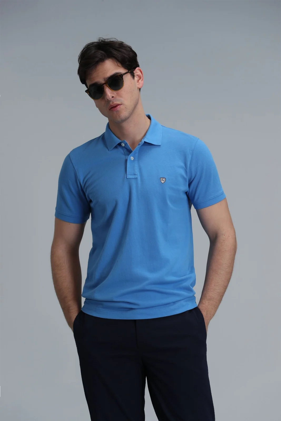 Laon Smart Erkek Polo Tişört Slim Fit Açık Mavi