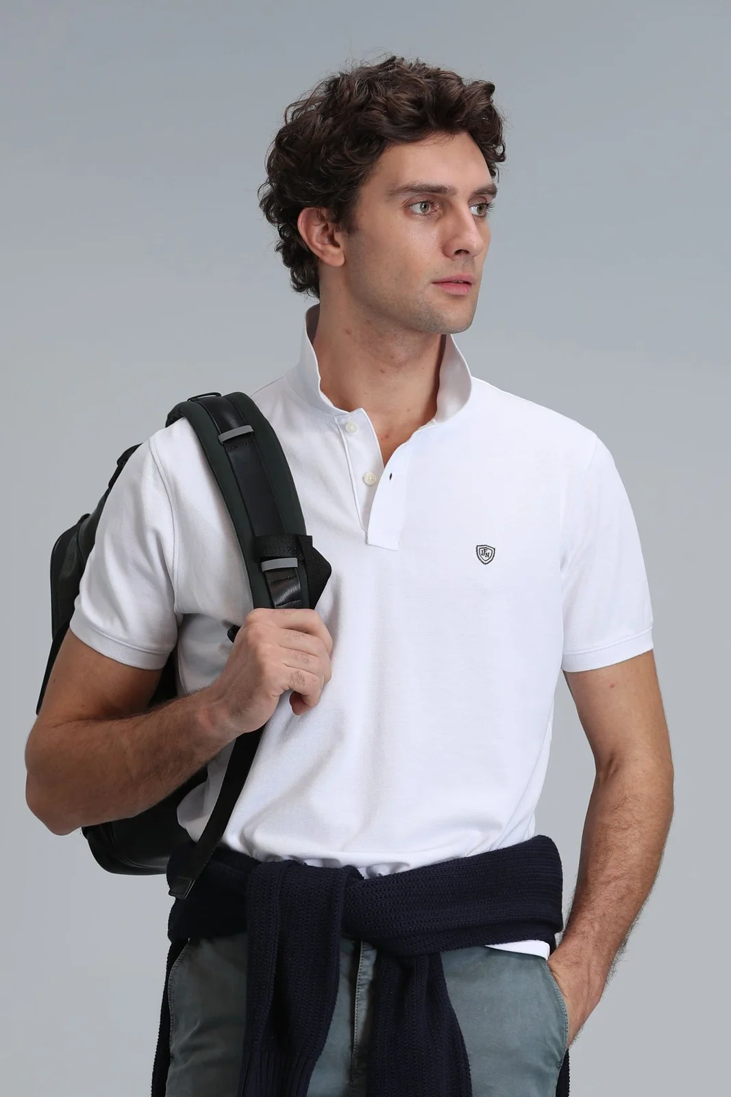 Laon Smart Erkek Polo Tişört Slim Fit Beyaz
