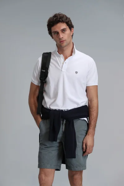 Laon Smart Erkek Polo Tişört Slim Fit Beyaz