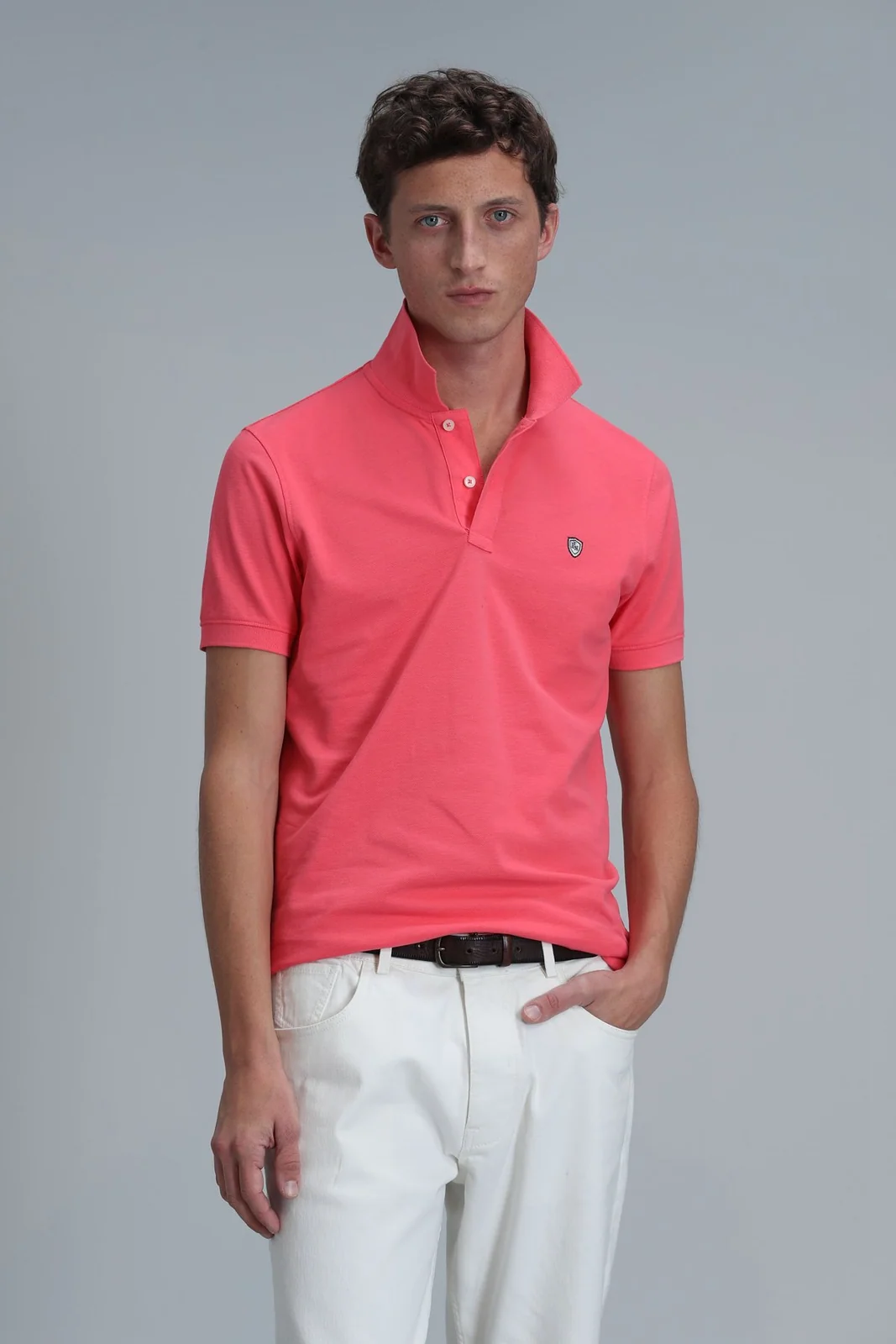 Laon Smart Erkek Polo Tişört Slim Fit Şeker Pembe