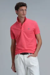 Laon Smart Erkek Polo Tişört Slim Fit Şeker Pembe