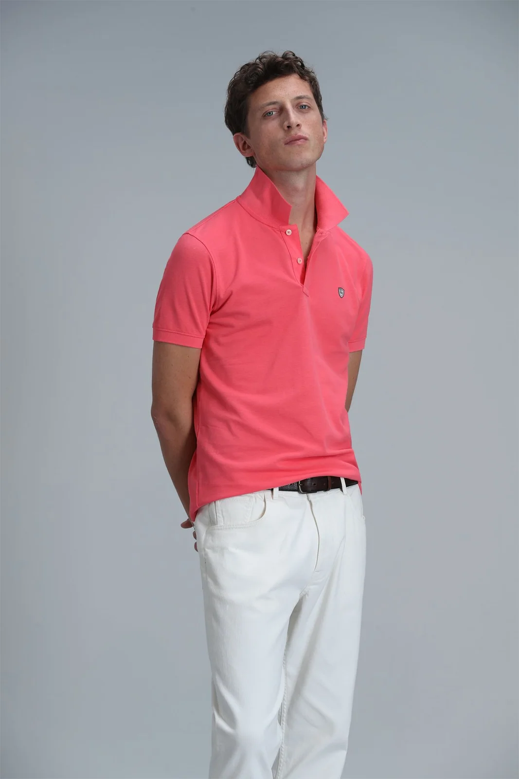 Laon Smart Erkek Polo Tişört Slim Fit Şeker Pembe