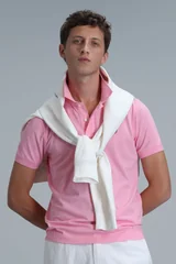 Laon Smart Erkek Polo Tişört Slim Fit Pembe