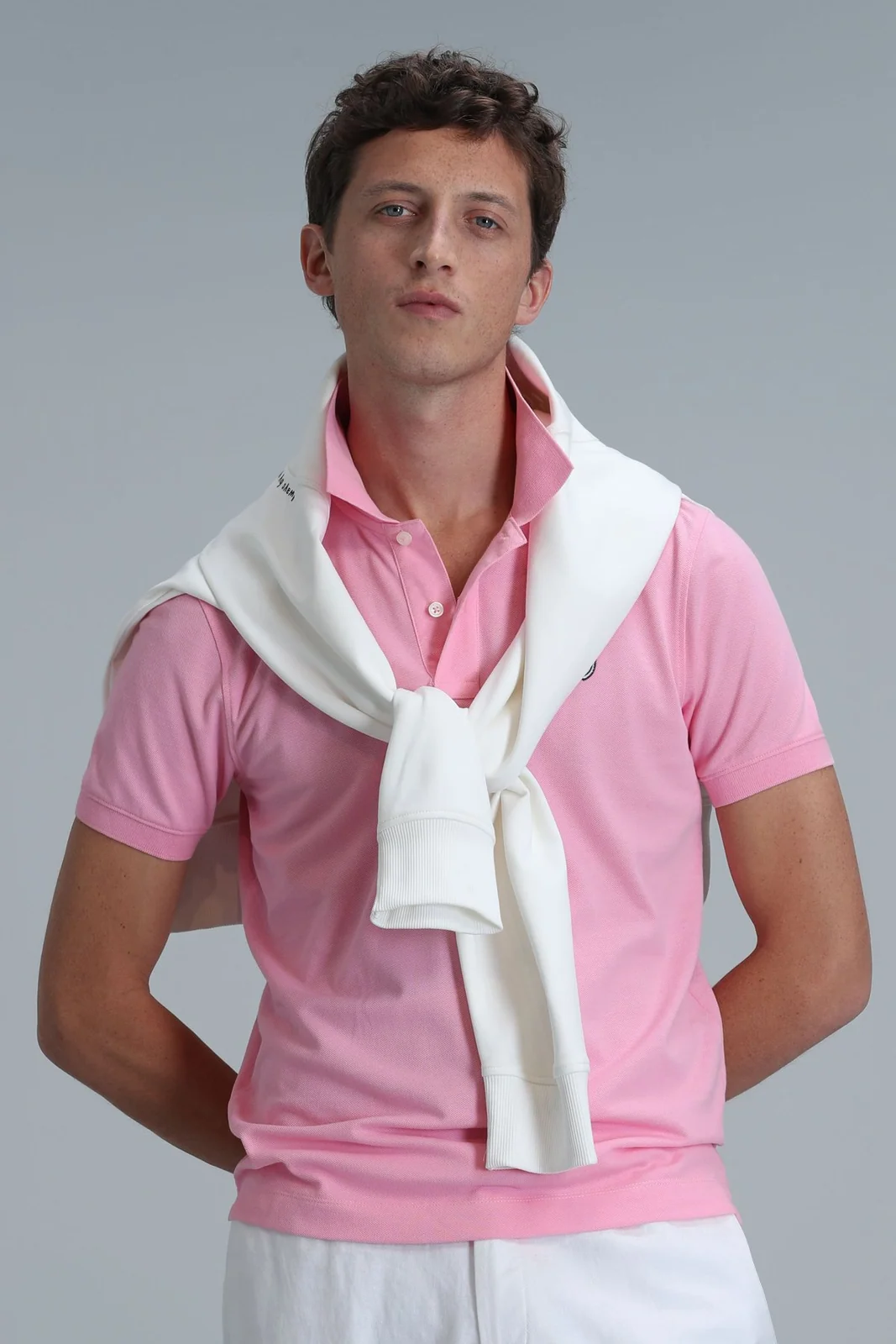 Laon Smart Erkek Polo Tişört Slim Fit Pembe