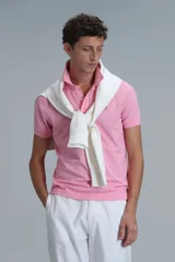 Laon Smart Erkek Polo Tişört Slim Fit Pembe