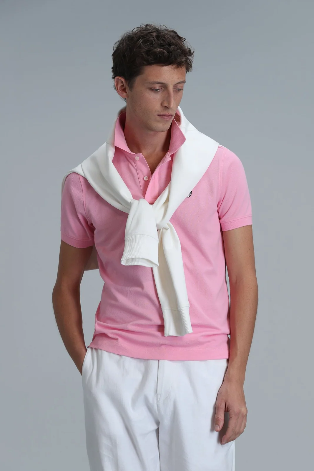 Laon Smart Erkek Polo Tişört Slim Fit Pembe