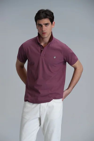 Laon Smart Erkek Polo Tişört Slim Fit Mürdüm