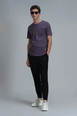 Junya Erkek Basic Tişört Mürdüm