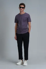 Junya Erkek Basic Tişört Mürdüm