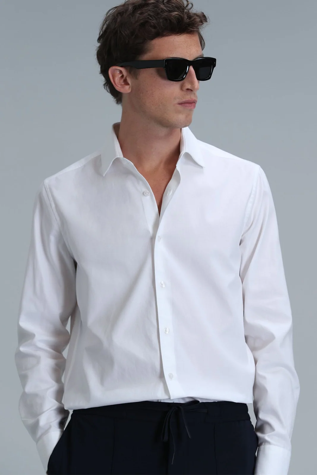 Emir Erkek Basic Gömlek Comfort Slim Fit Beyaz