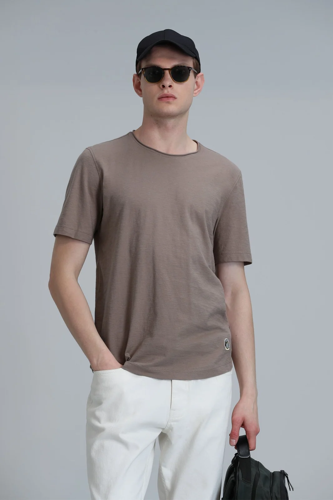Junya Erkek Basic Tişört Deve Tüyü
