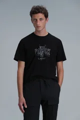 Adrıan Modern Grafik Tişört Siyah