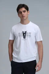 Adrıan Modern Grafik Tişört Beyaz