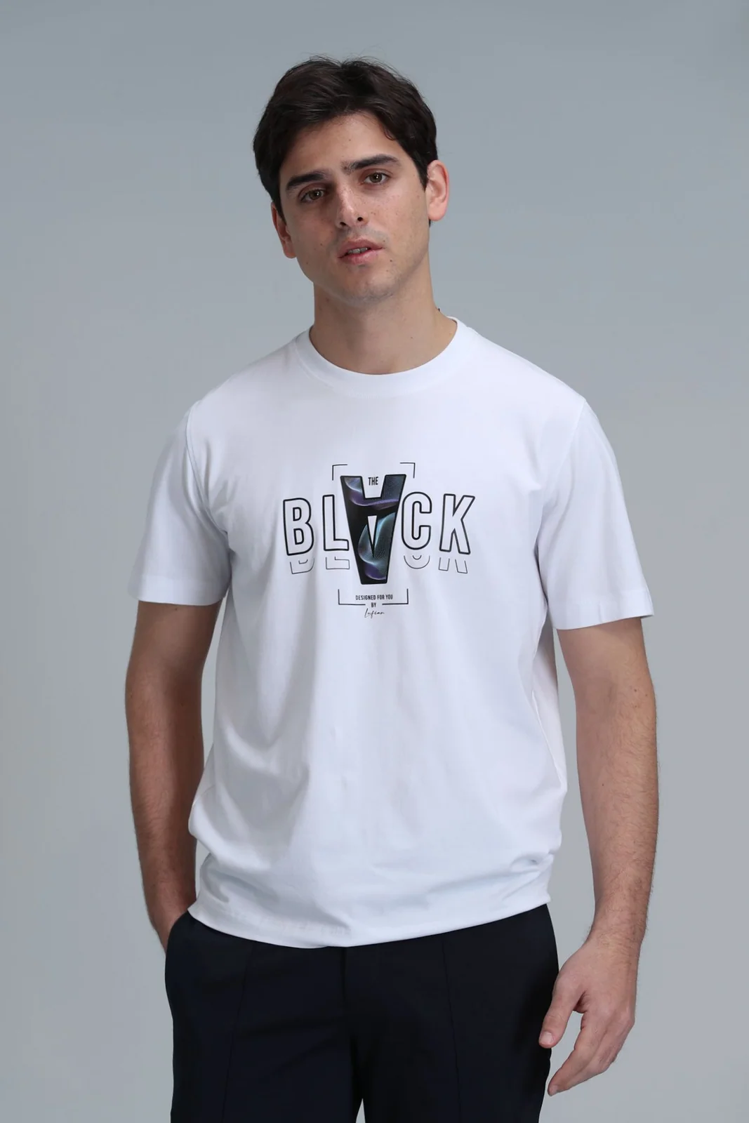 Adrıan Modern Grafik Tişört Beyaz