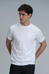 Sarder Erkek Basic Tişört Beyaz