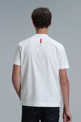 Carlos Modern Grafik Tişört Kırık Beyaz