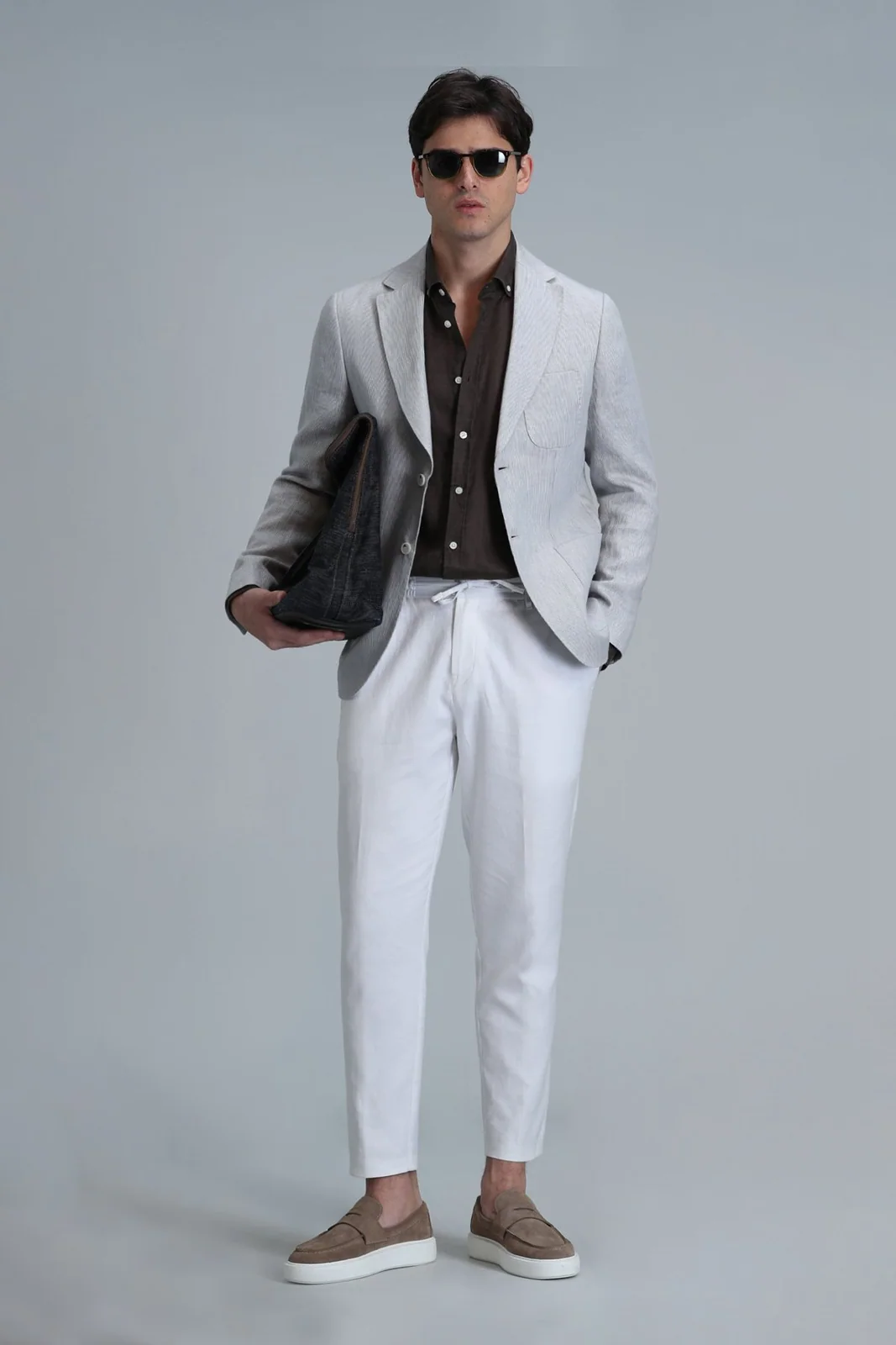 Tom Spor Erkek Blazer Ceket Slim Fit Gri