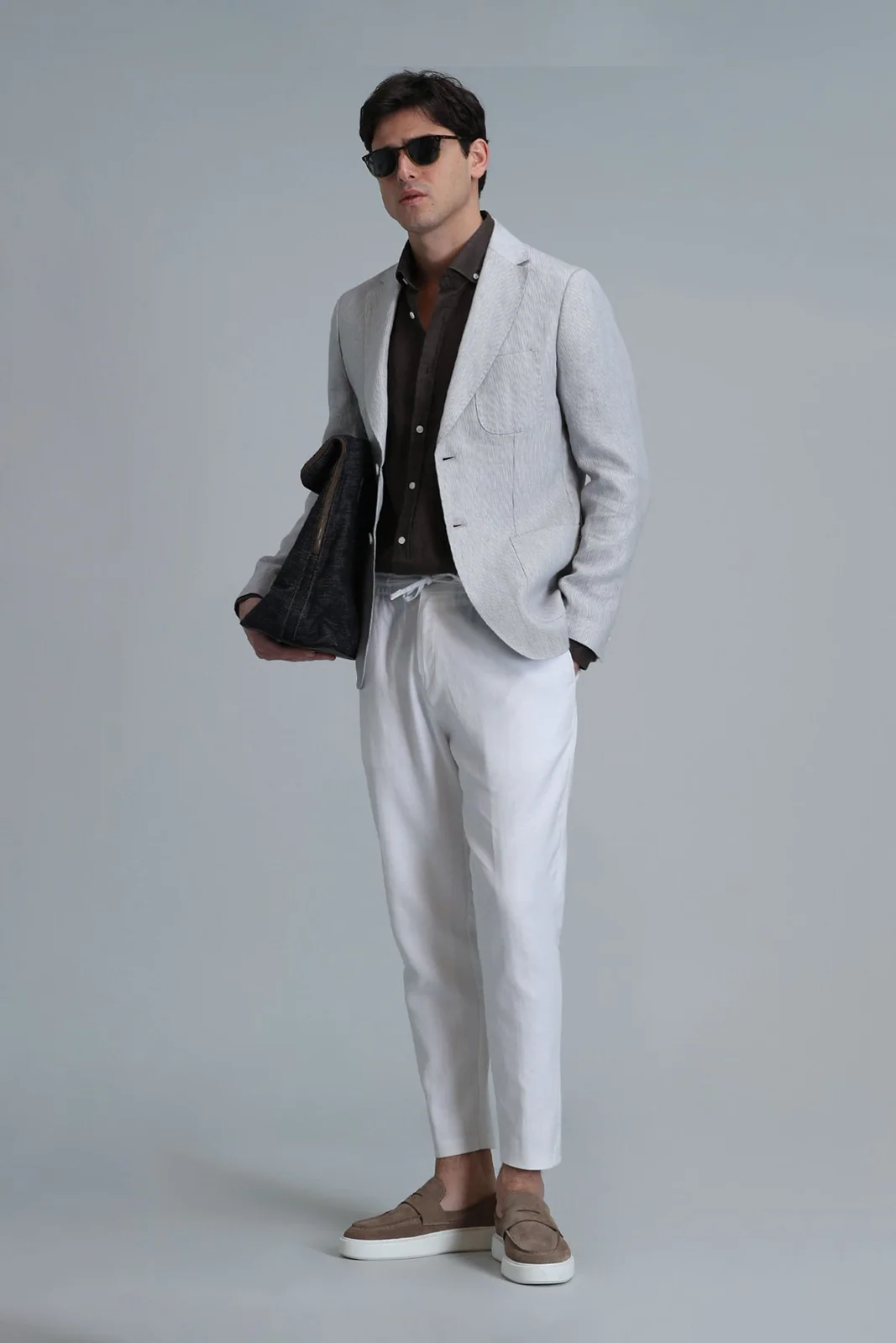 Tom Spor Erkek Blazer Ceket Slim Fit Gri