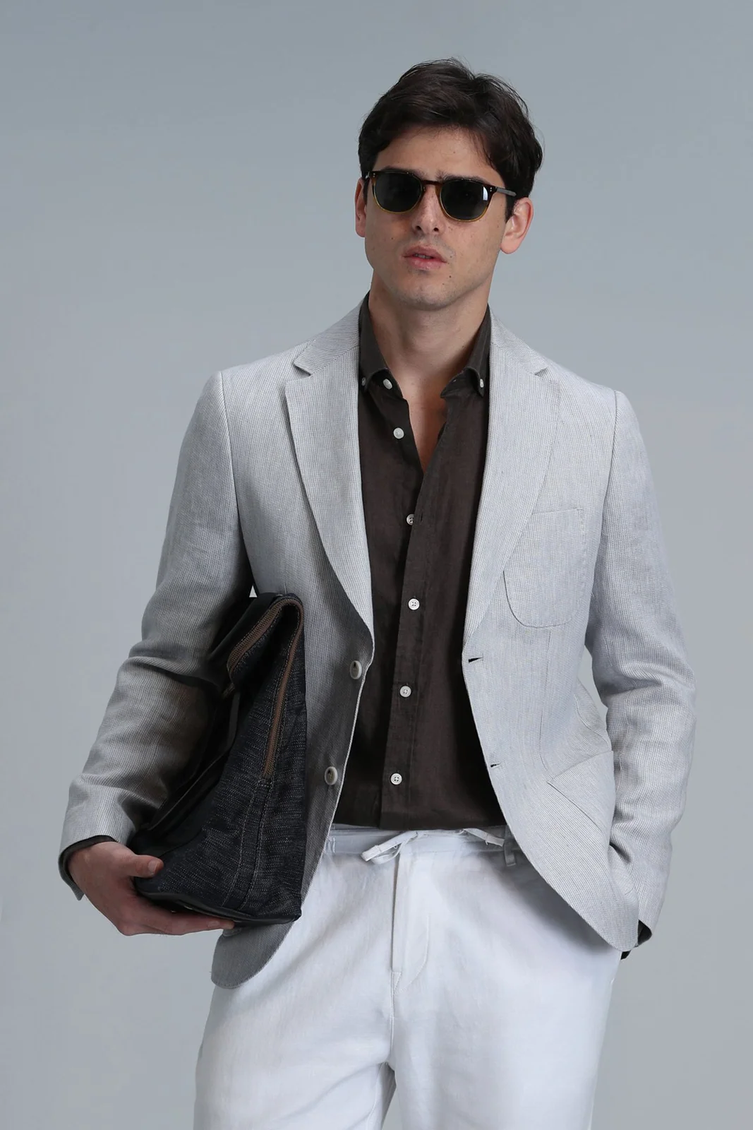 Tom Spor Erkek Blazer Ceket Slim Fit Gri