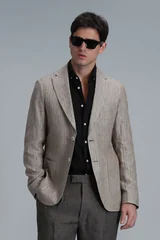 Jak Spor Erkek Blazer Ceket Slim Fit Bej