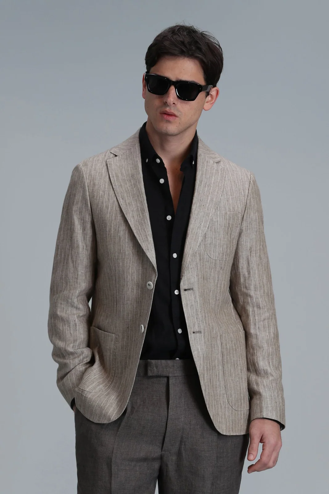 Jak Spor Erkek Blazer Ceket Slim Fit Bej