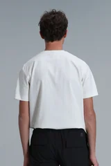 Benjamın Modern Grafik Tişört Kırık Beyaz