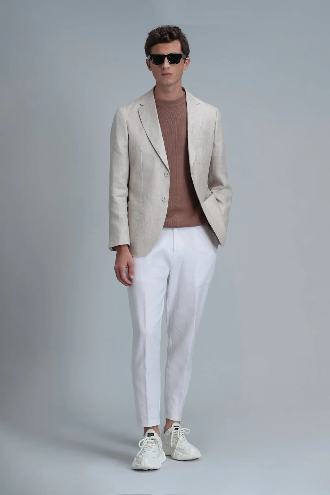 Rolf Spor Erkek Blazer Ceket Slim Fit Bej
