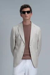Rolf Spor Erkek Blazer Ceket Slim Fit Bej