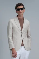 Rolf Spor Erkek Blazer Ceket Slim Fit Bej