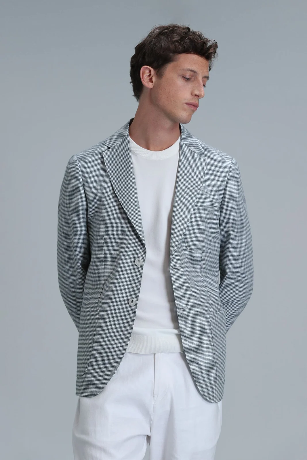 Class Spor Erkek Blazer Ceket Slim Fit Yeşil