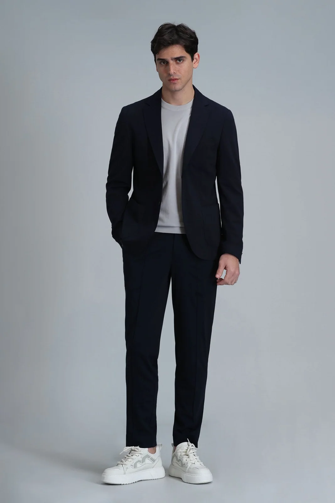 Peler Spor Erkek Blazer Ceket Slim Fit Lacivert