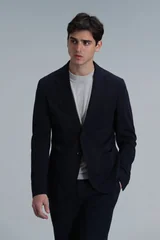 Peler Spor Erkek Blazer Ceket Slim Fit Lacivert