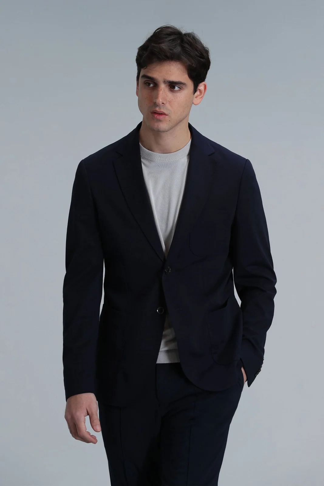 Peler Spor Erkek Blazer Ceket Slim Fit Lacivert