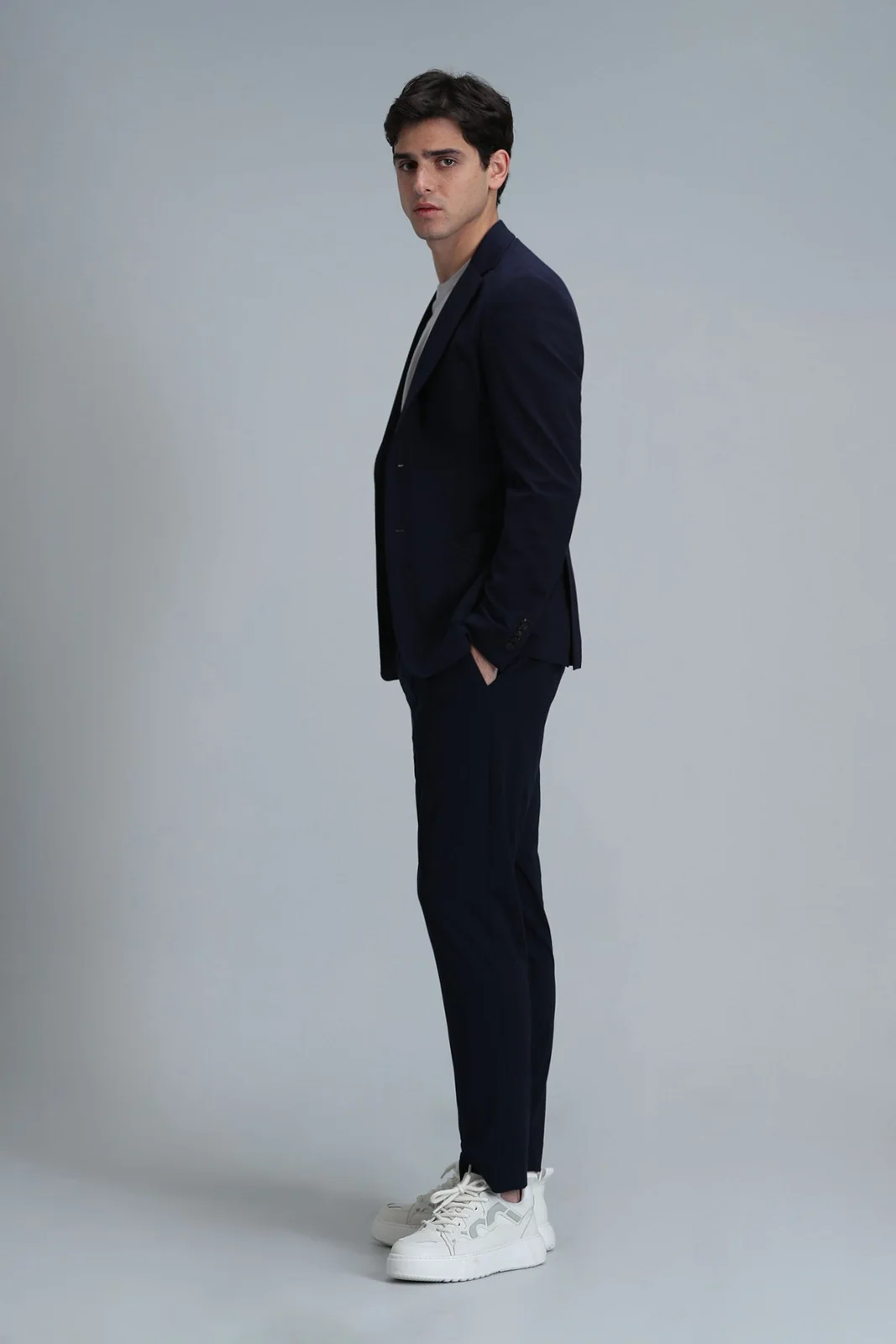 Peler Spor Erkek Blazer Ceket Slim Fit Lacivert