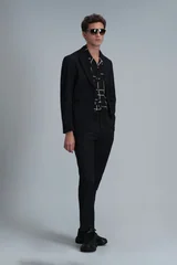 Mex Spor Erkek Blazer Ceket Slim Fit Siyah