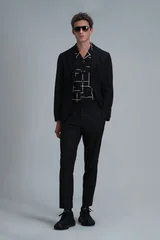 Mex Spor Erkek Blazer Ceket Slim Fit Siyah