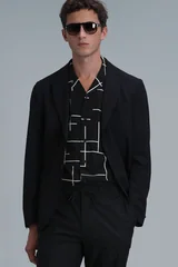 Mex Spor Erkek Blazer Ceket Slim Fit Siyah