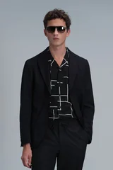 Mex Spor Erkek Blazer Ceket Slim Fit Siyah